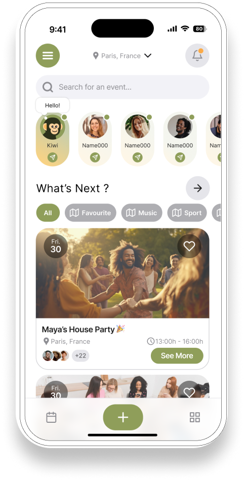 OuiMate App - Home Feed